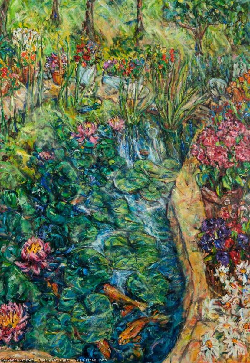 Wikioo.org - The Encyclopedia of Fine Arts - Painting, Artwork by Vivien Alexander - The Garden Pond