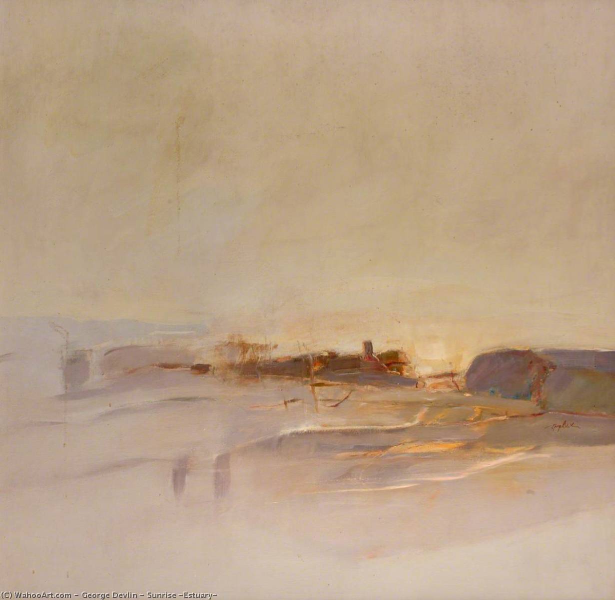Wikioo.org - The Encyclopedia of Fine Arts - Painting, Artwork by George Devlin - Sunrise (Estuary)