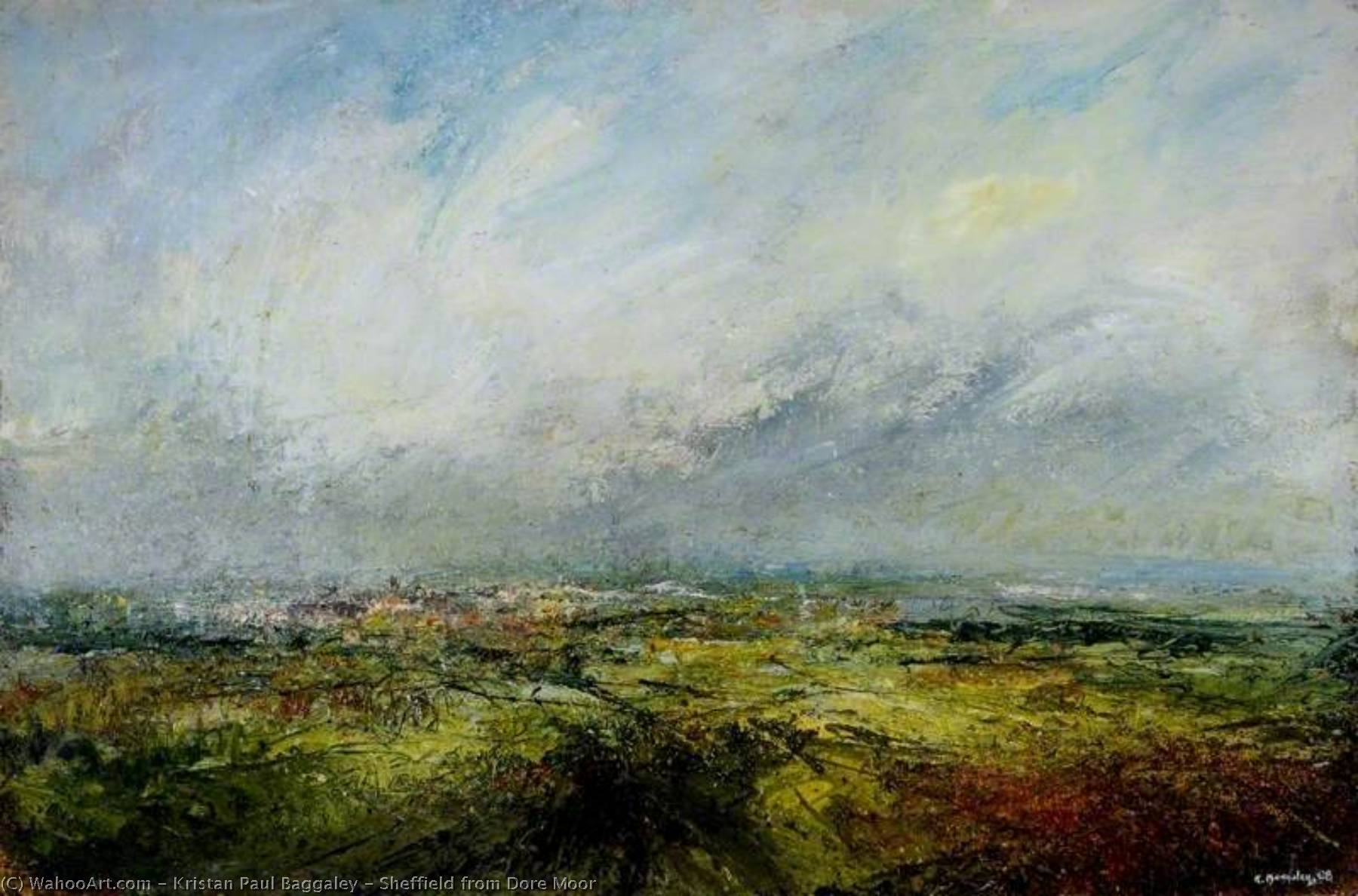 Wikioo.org - The Encyclopedia of Fine Arts - Painting, Artwork by Kristan Paul Baggaley - Sheffield from Dore Moor