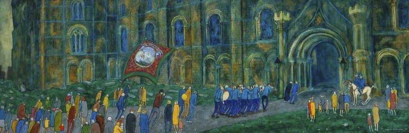 Wikioo.org - The Encyclopedia of Fine Arts - Painting, Artwork by Tom Mcguinness - Procession to Durham Cathedral