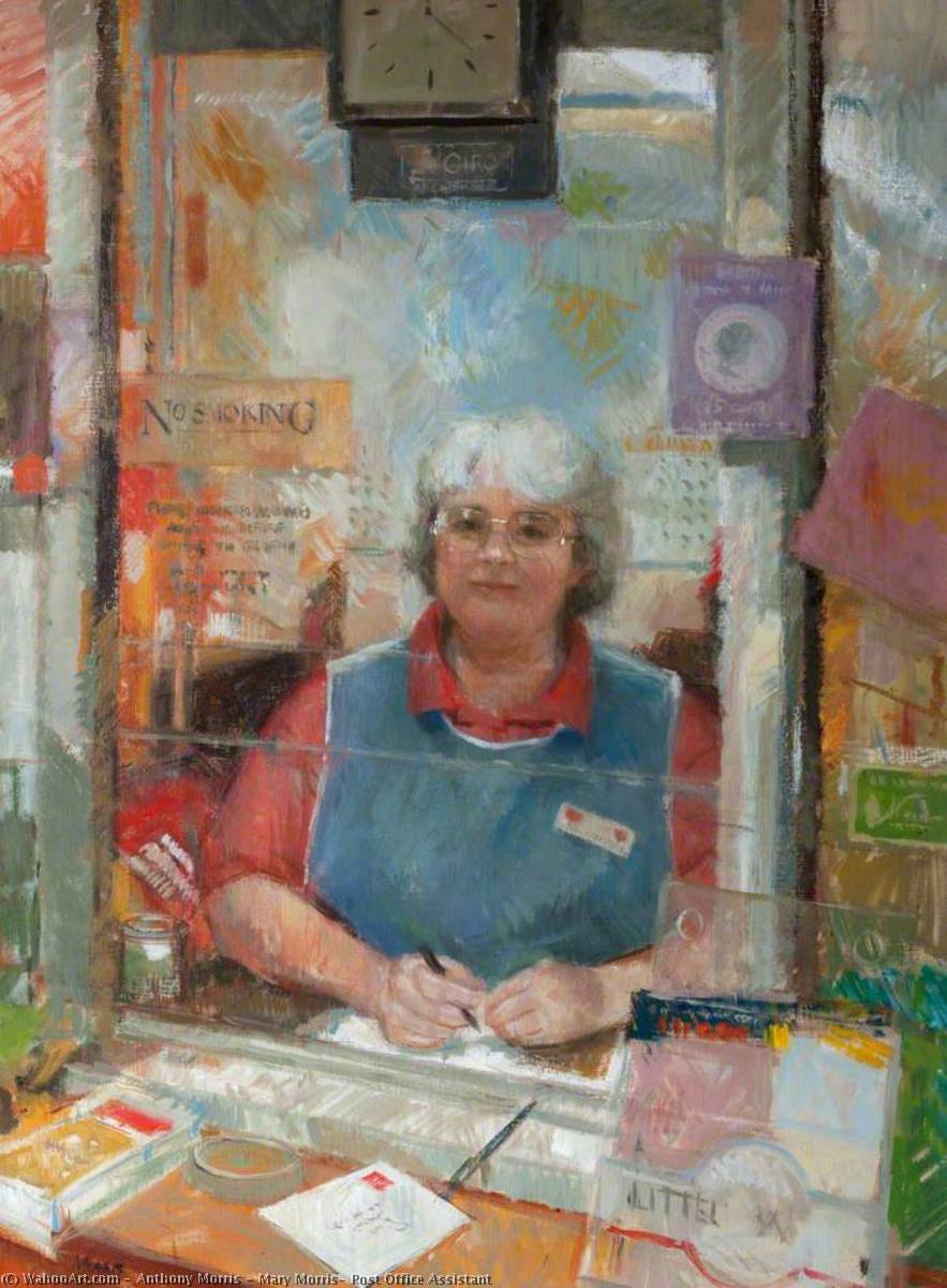 Wikioo.org - The Encyclopedia of Fine Arts - Painting, Artwork by Anthony Morris - Mary Morris, Post Office Assistant