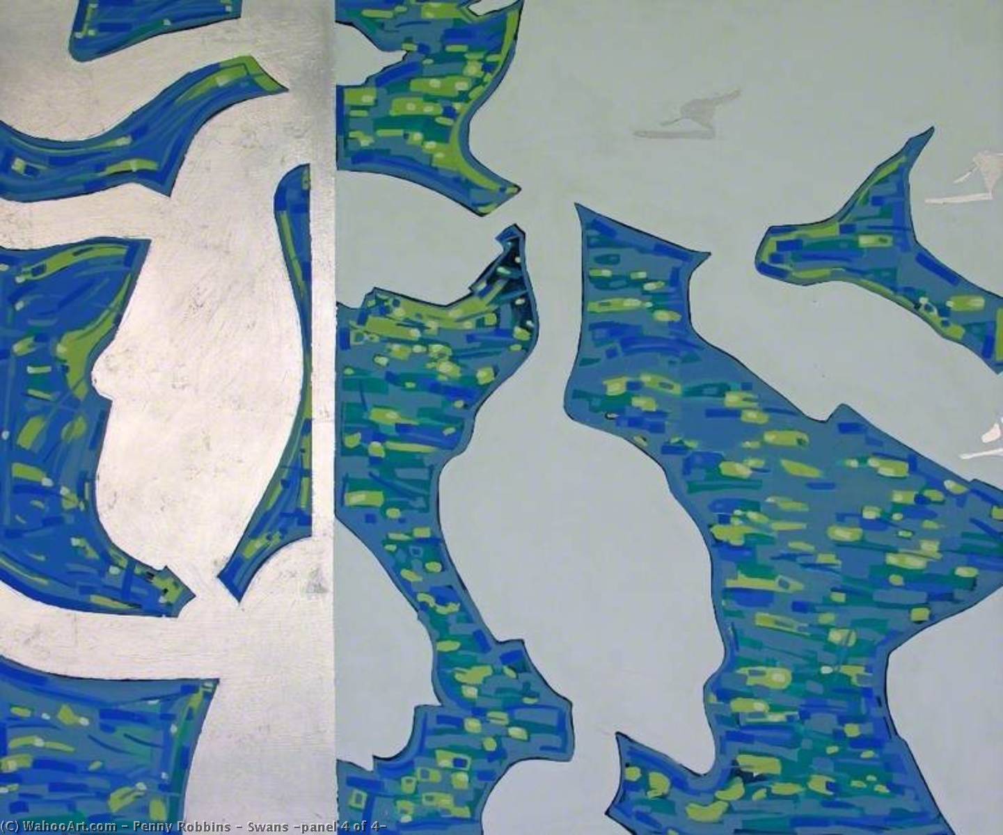 Wikioo.org - The Encyclopedia of Fine Arts - Painting, Artwork by Penny Robbins - Swans (panel 4 of 4)