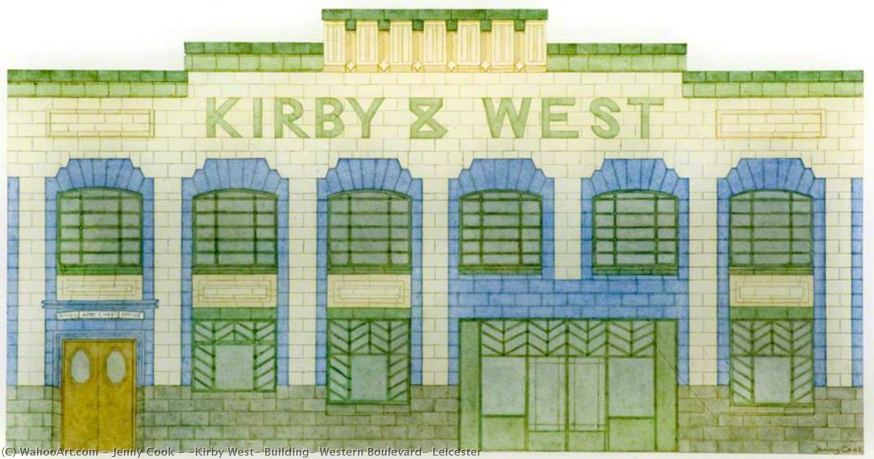 Wikioo.org - The Encyclopedia of Fine Arts - Painting, Artwork by Jenny Cook - 'Kirby West' Building, Western Boulevard, Leicester