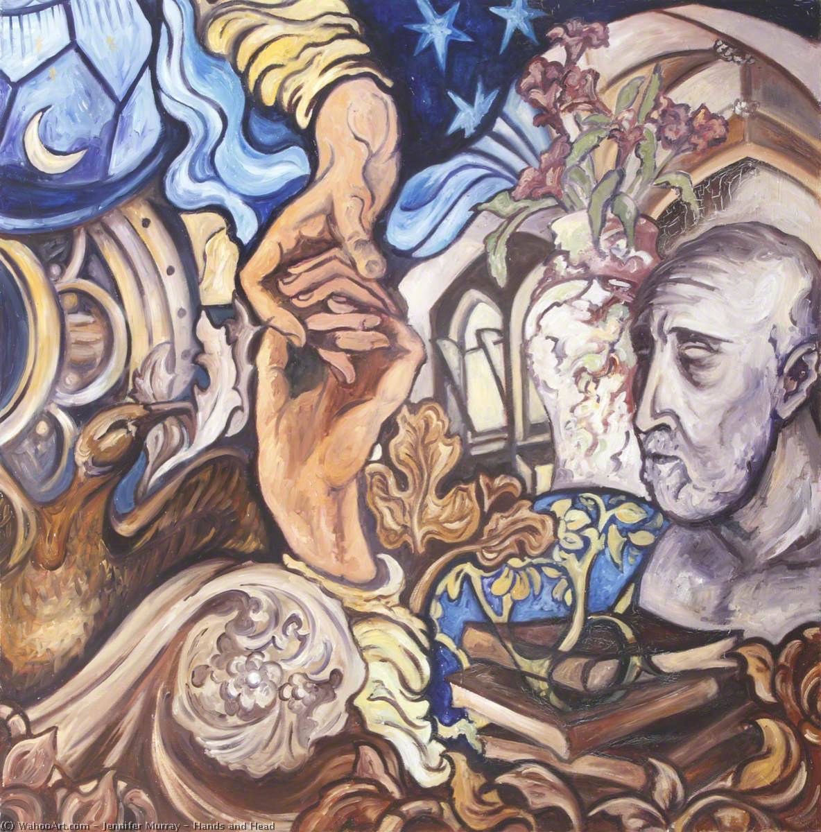WikiOO.org - אנציקלופדיה לאמנויות יפות - ציור, יצירות אמנות Jennifer Murray - Hands and Head
