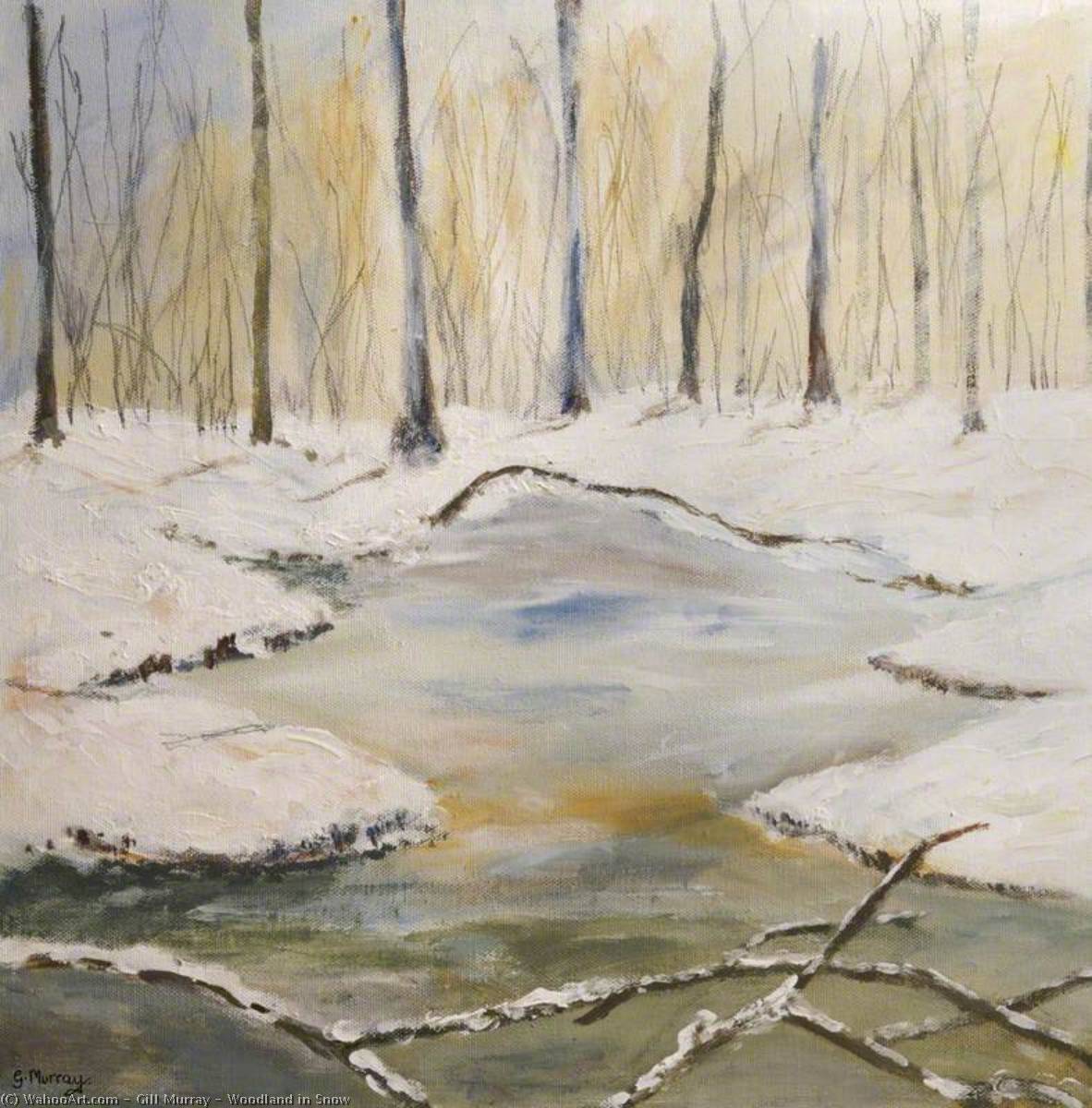 Wikioo.org - The Encyclopedia of Fine Arts - Painting, Artwork by Gill Murray - Woodland in Snow