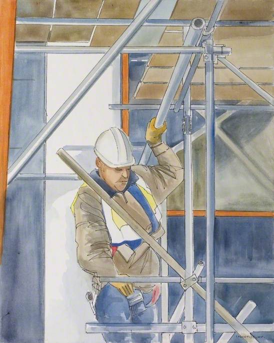 Wikioo.org - The Encyclopedia of Fine Arts - Painting, Artwork by Colin David Tidbury - On the Scaffolding