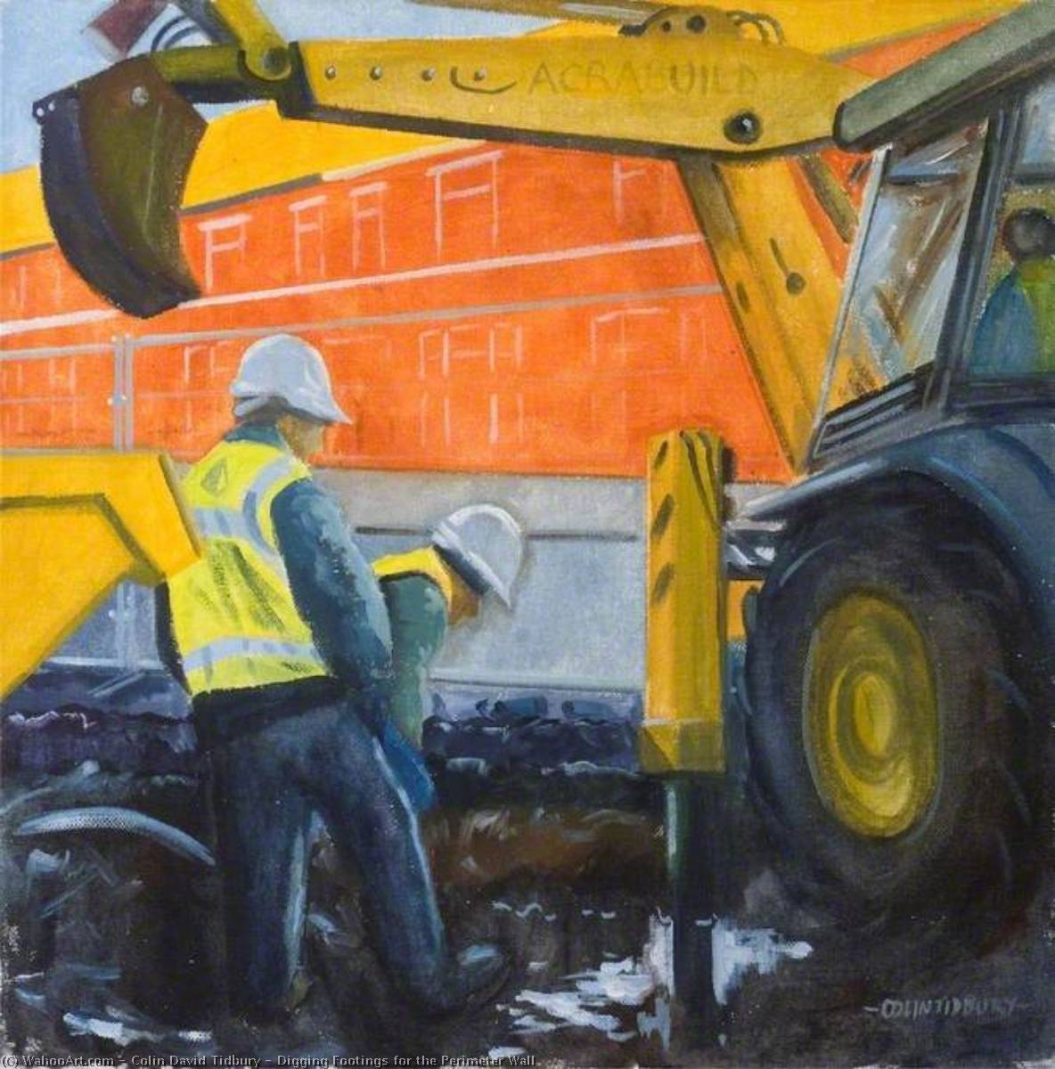 Wikioo.org - The Encyclopedia of Fine Arts - Painting, Artwork by Colin David Tidbury - Digging Footings for the Perimeter Wall