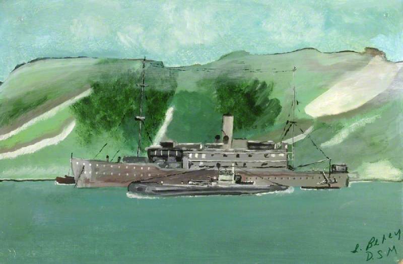 Wikioo.org - The Encyclopedia of Fine Arts - Painting, Artwork by Len Berey - T Boat alongside a Depot Ship