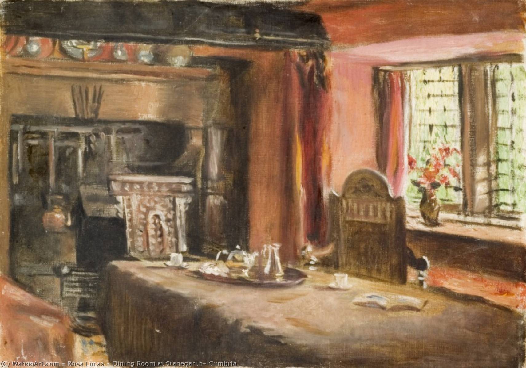 Wikioo.org - The Encyclopedia of Fine Arts - Painting, Artwork by Rosa Lucas - Dining Room at Stanegarth, Cumbria