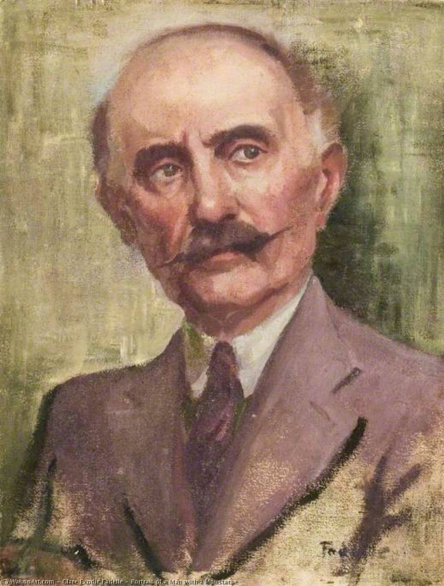 Wikioo.org - The Encyclopedia of Fine Arts - Painting, Artwork by Clare Exodie Fadelle - Portrait of a Man with a Moustache