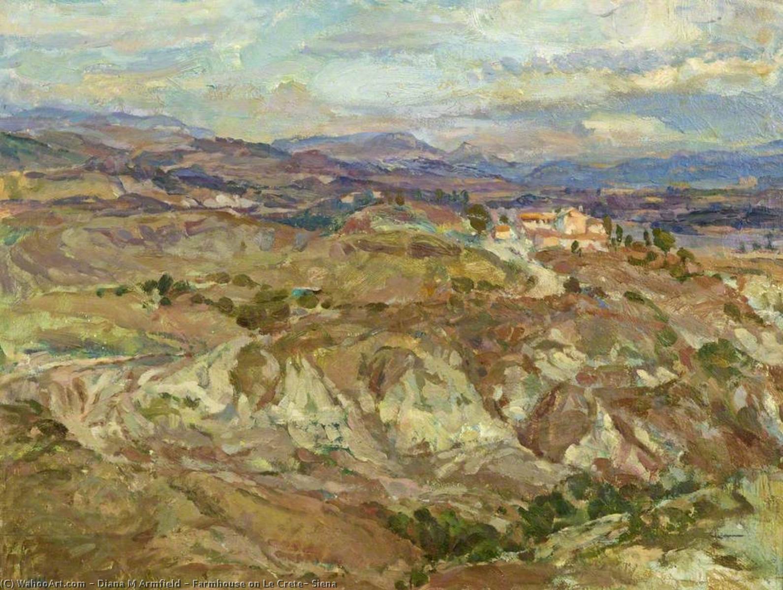 Wikioo.org - The Encyclopedia of Fine Arts - Painting, Artwork by Diana M Armfield - Farmhouse on Le Crete, Siena