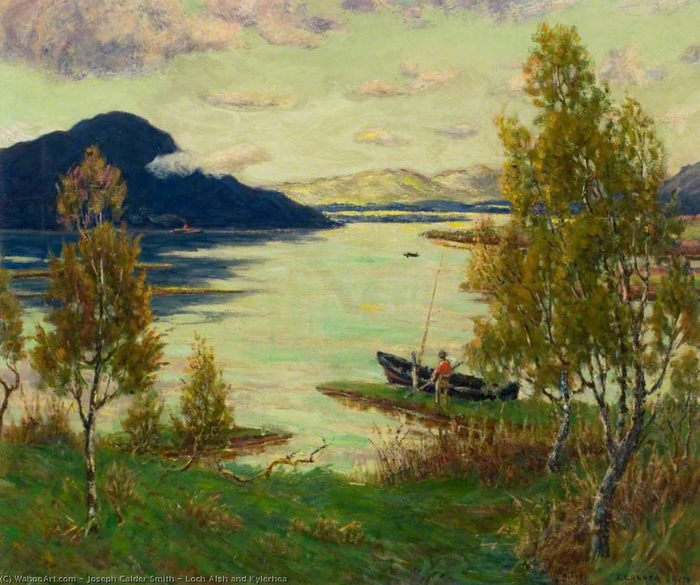 Wikioo.org - The Encyclopedia of Fine Arts - Painting, Artwork by Joseph Calder Smith - Loch Alsh and Kylerhea