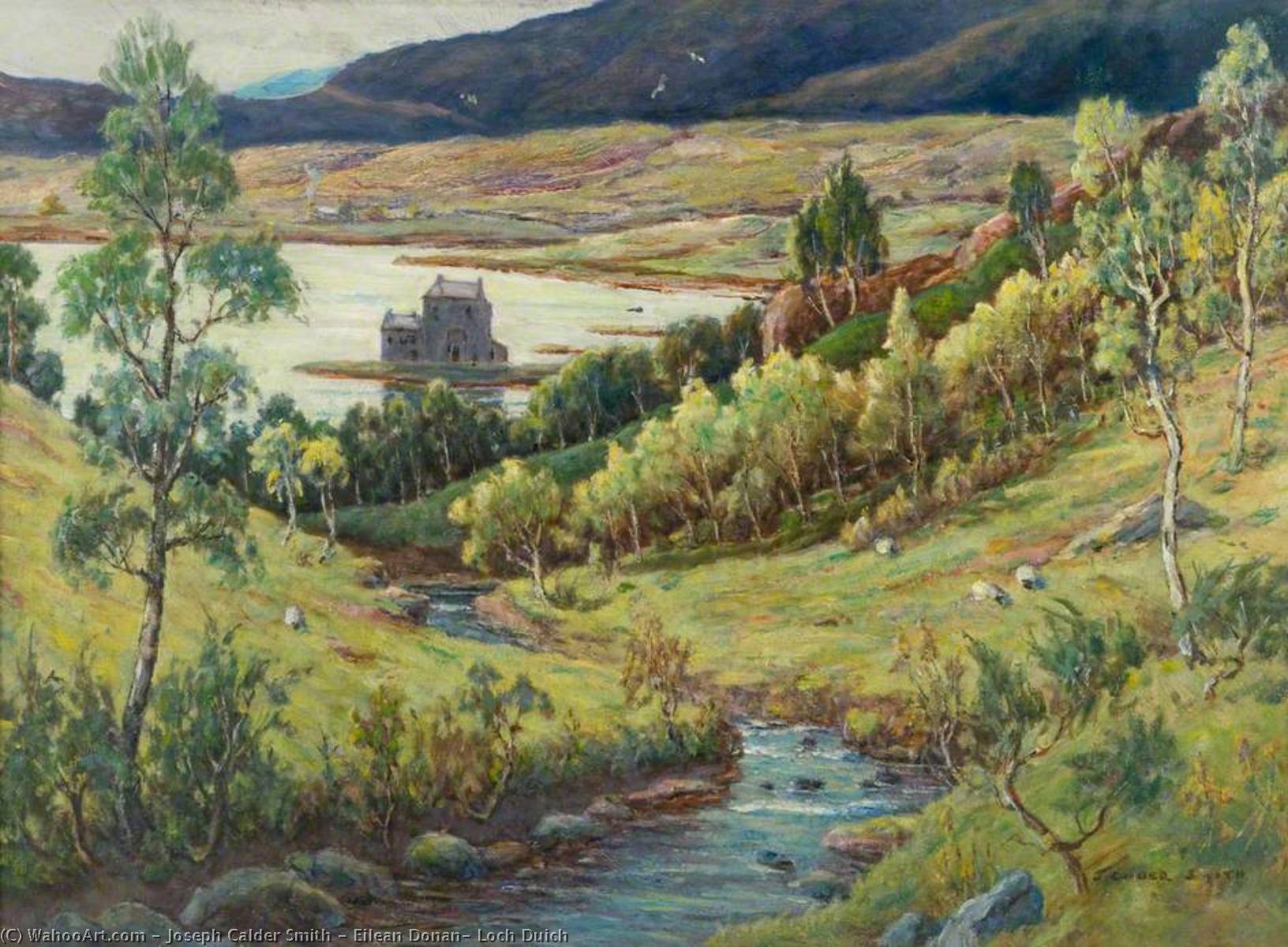 Wikioo.org - The Encyclopedia of Fine Arts - Painting, Artwork by Joseph Calder Smith - Eilean Donan, Loch Duich