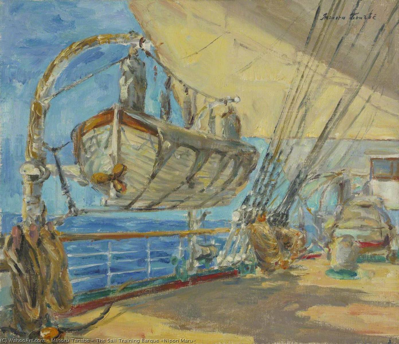 Wikioo.org - The Encyclopedia of Fine Arts - Painting, Artwork by Minoru Tanabe - The Sail Training Barque 'Nipon Maru'