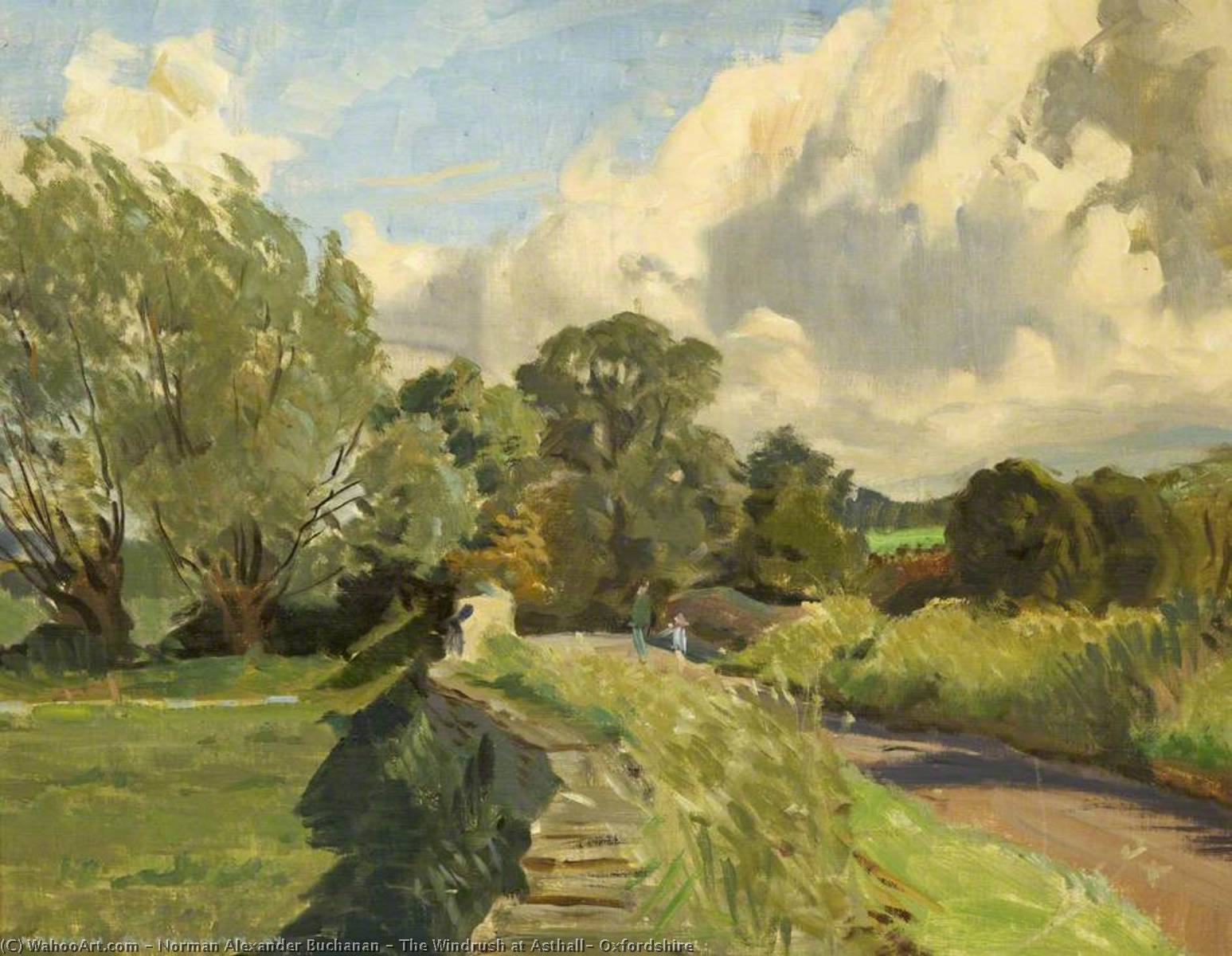 Wikioo.org - The Encyclopedia of Fine Arts - Painting, Artwork by Norman Alexander Buchanan - The Windrush at Asthall, Oxfordshire