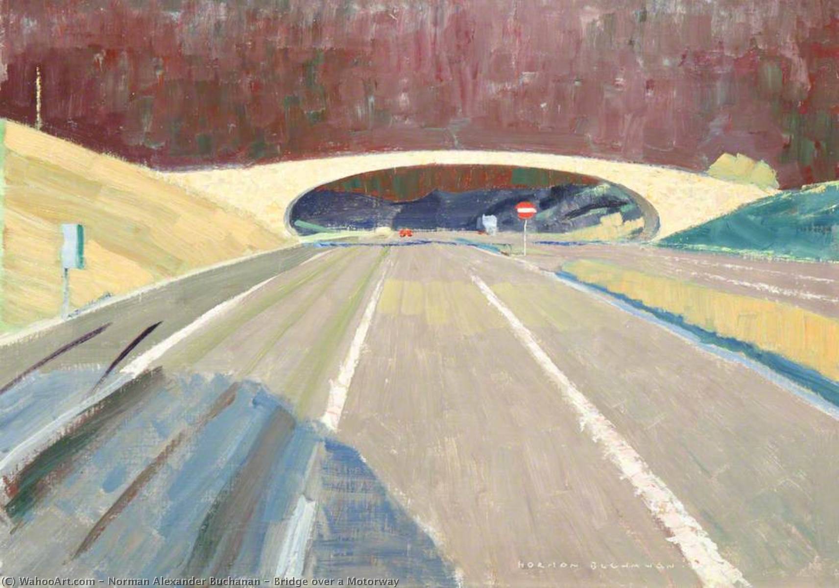 Wikioo.org - The Encyclopedia of Fine Arts - Painting, Artwork by Norman Alexander Buchanan - Bridge over a Motorway