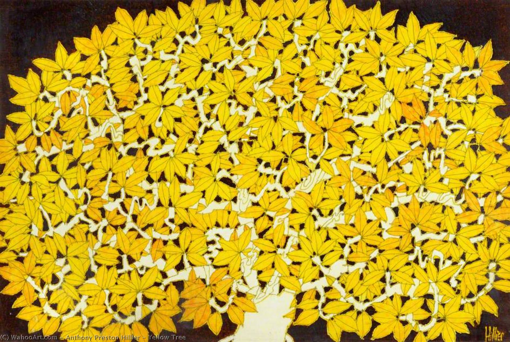 Wikioo.org - The Encyclopedia of Fine Arts - Painting, Artwork by Anthony Preston Hillier - Yellow Tree