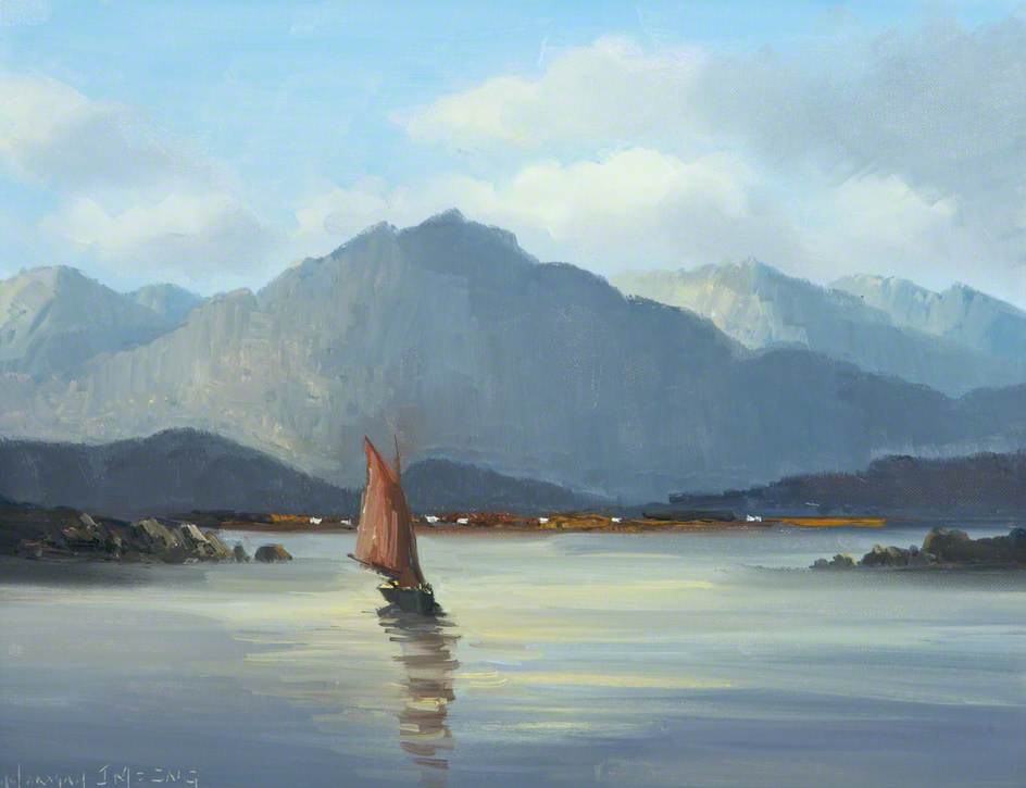 Wikioo.org - The Encyclopedia of Fine Arts - Painting, Artwork by Norman J Mccaig - Connemara Turf Boat