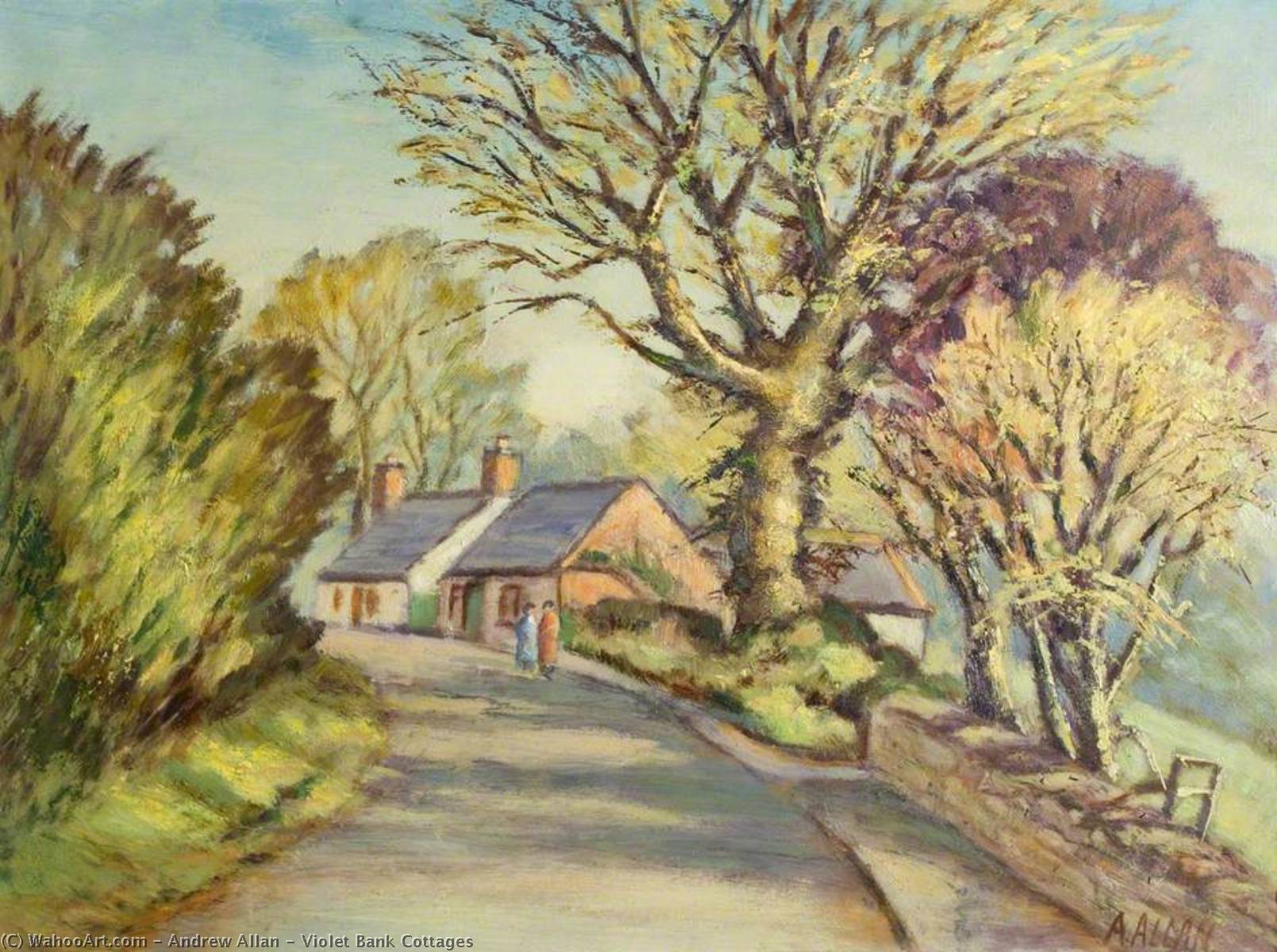 Wikioo.org - The Encyclopedia of Fine Arts - Painting, Artwork by Andrew Allan - Violet Bank Cottages