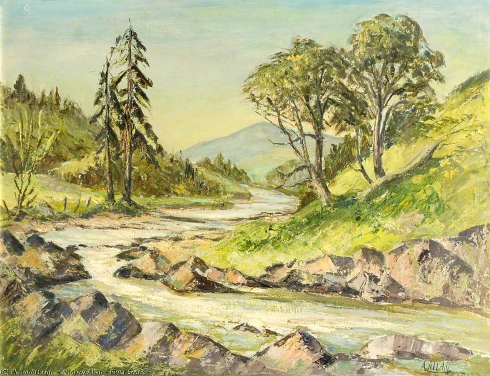 Wikioo.org - The Encyclopedia of Fine Arts - Painting, Artwork by Andrew Allan - River Scene
