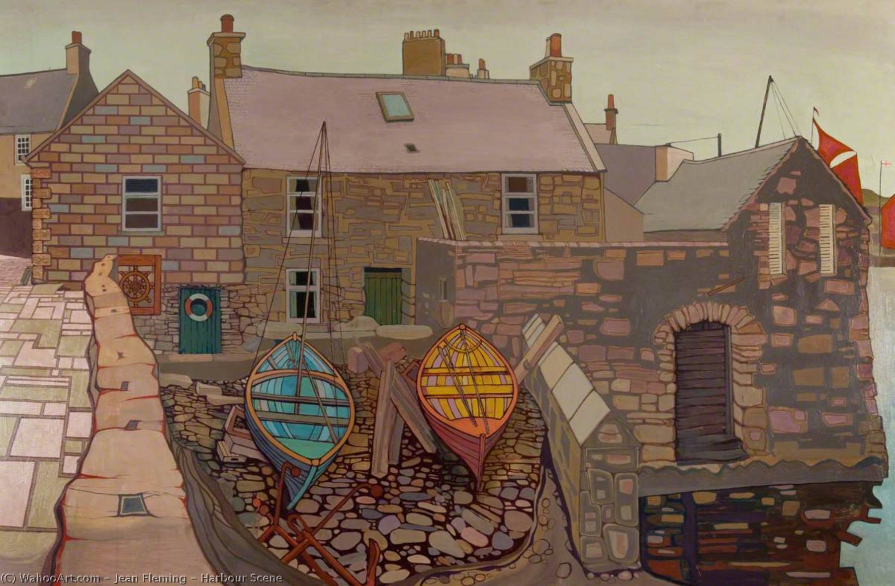 Wikioo.org - The Encyclopedia of Fine Arts - Painting, Artwork by Jean Fleming - Harbour Scene