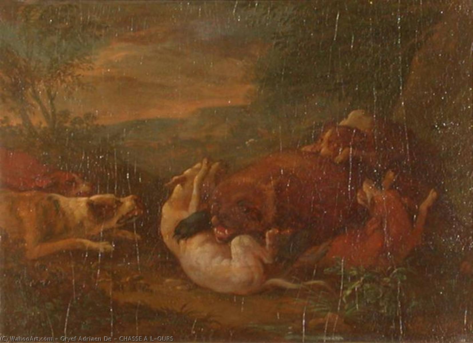Wikioo.org - The Encyclopedia of Fine Arts - Painting, Artwork by Adriaen De Gryef - CHASSE A L'OURS