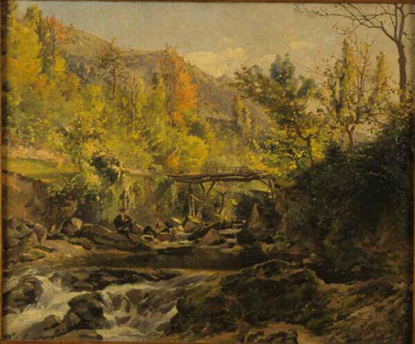Wikioo.org - The Encyclopedia of Fine Arts - Painting, Artwork by Morion Jacques - Vieux pont sur le ruisseau de la cascade
