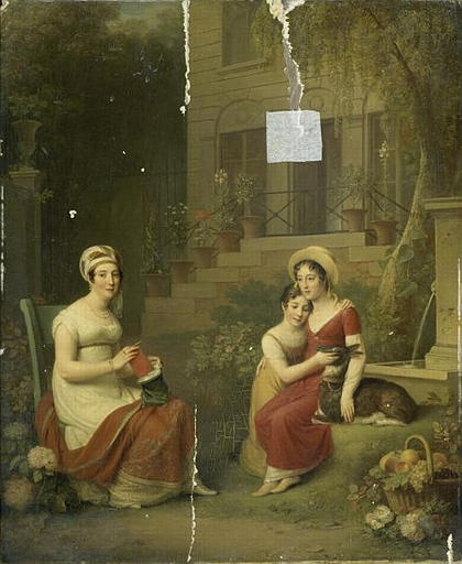 Wikioo.org - The Encyclopedia of Fine Arts - Painting, Artwork by Laurent Jean Antoine - MADAME LEJEAN ET SES FILLES
