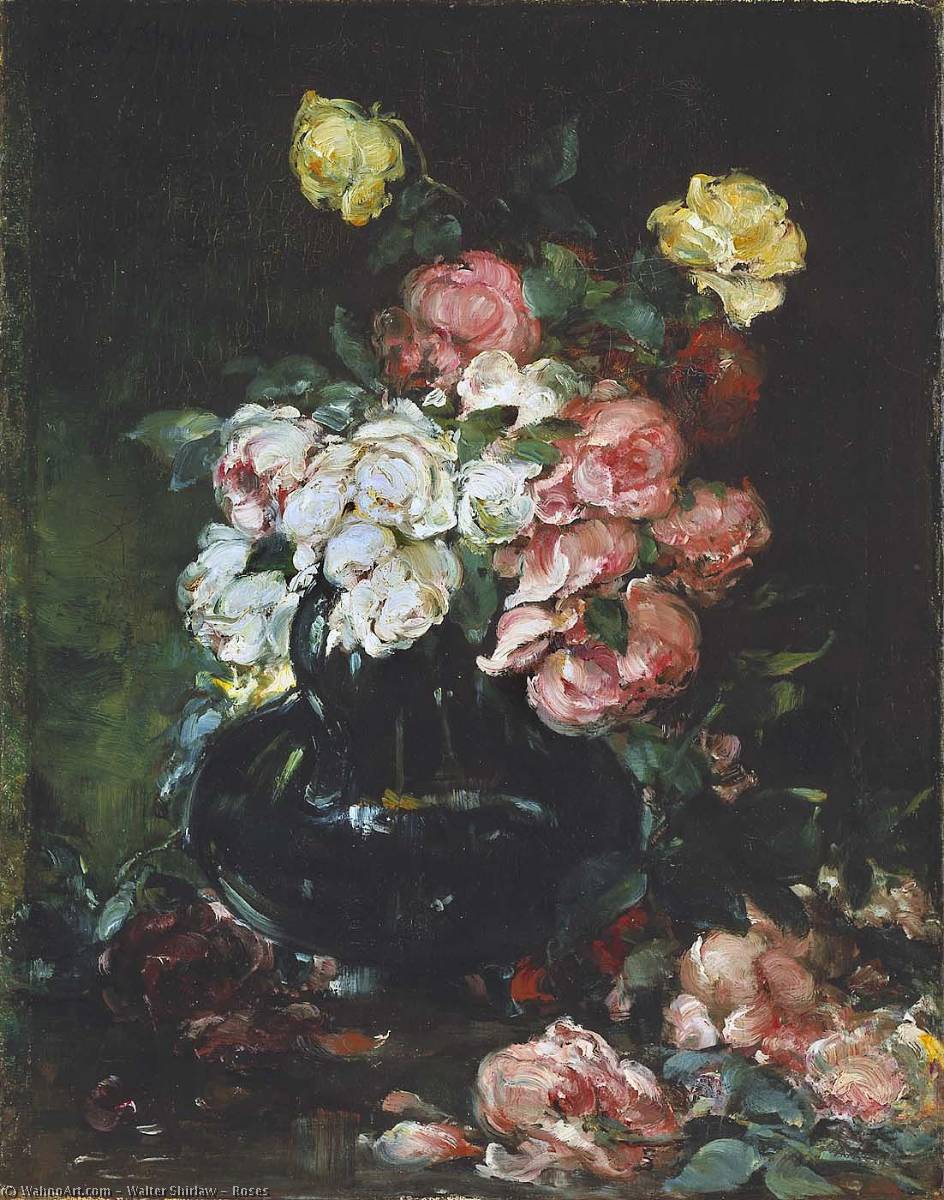 Wikioo.org - The Encyclopedia of Fine Arts - Painting, Artwork by Walter Shirlaw - Roses