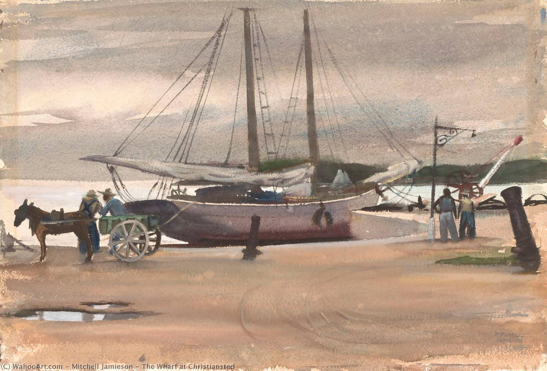 Wikioo.org - The Encyclopedia of Fine Arts - Painting, Artwork by Mitchell Jamieson - The Wharf at Christiansted