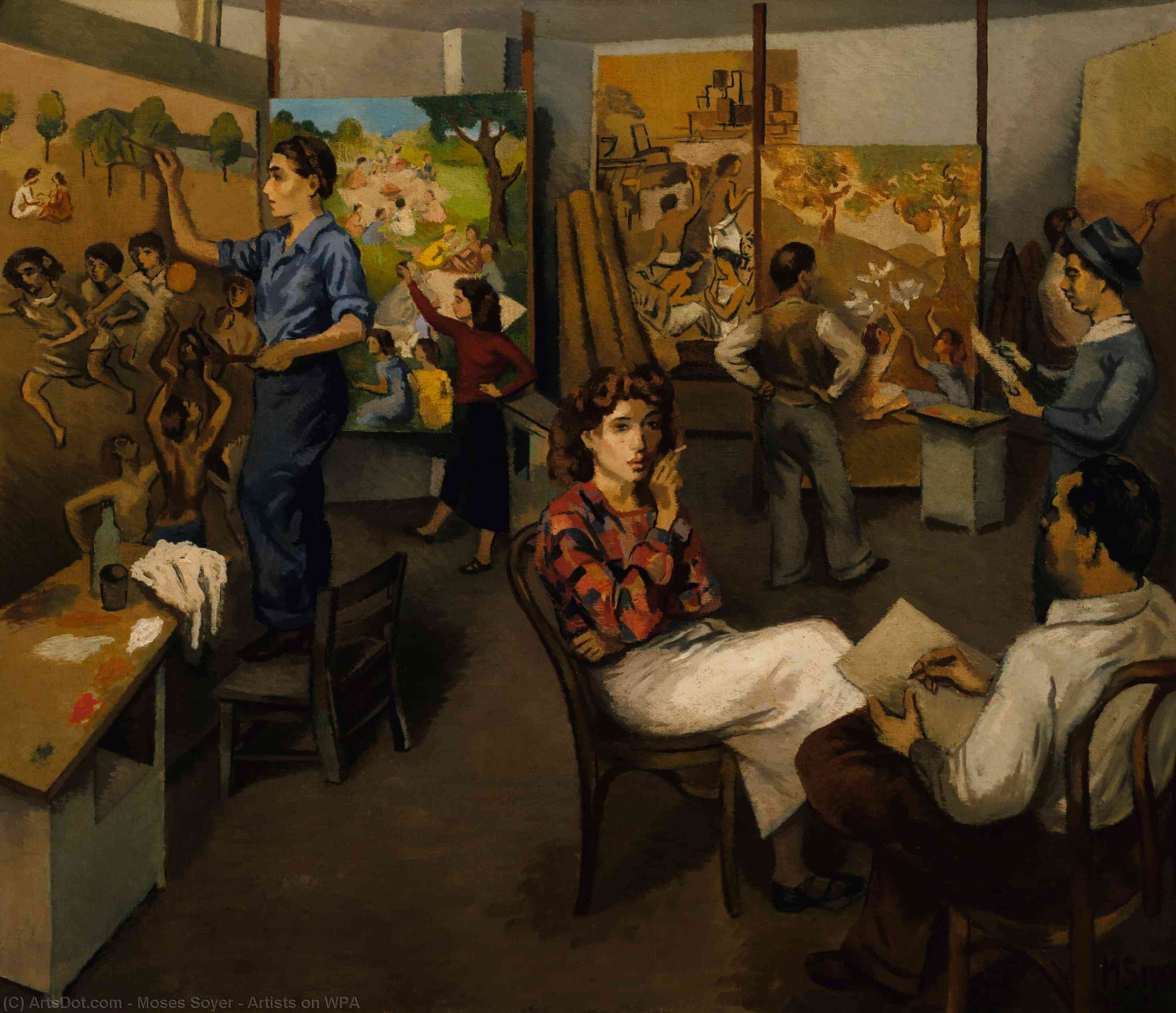 Wikioo.org - The Encyclopedia of Fine Arts - Painting, Artwork by Moses Soyer - Artists on WPA