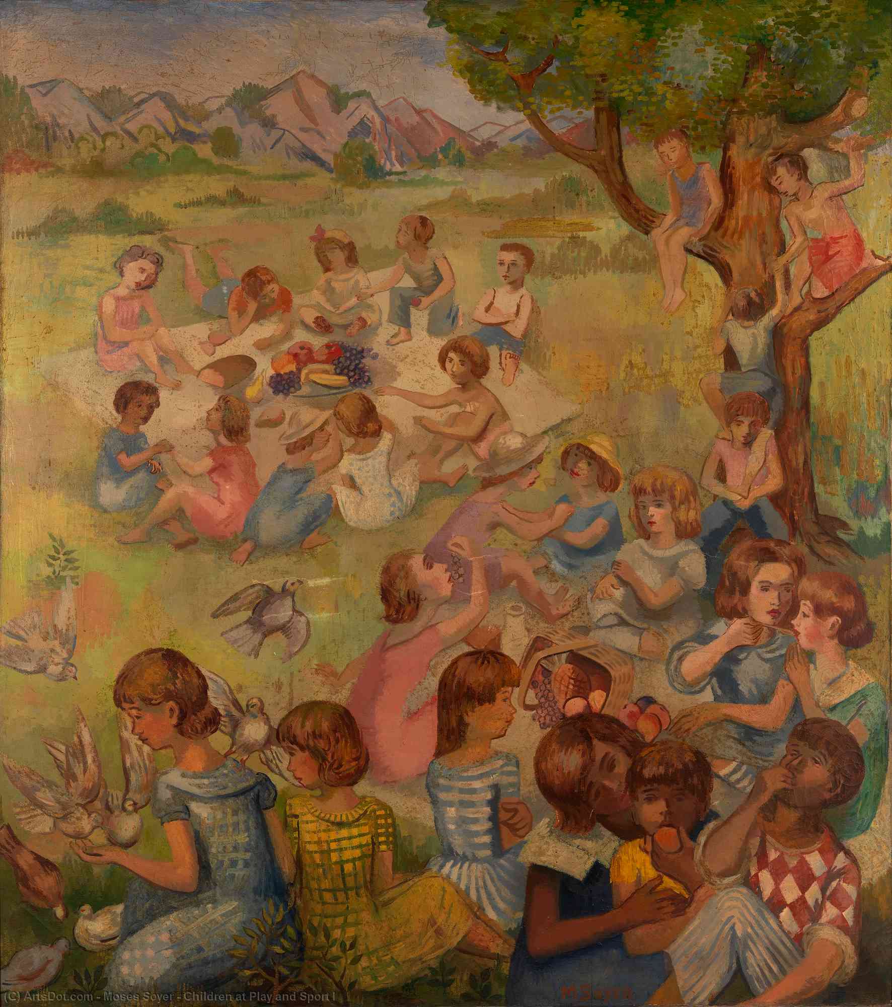 Wikioo.org - The Encyclopedia of Fine Arts - Painting, Artwork by Moses Soyer - Children at Play and Sport I