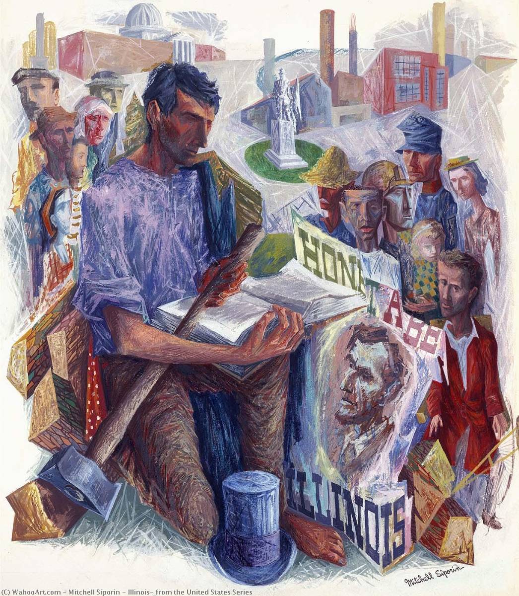 Wikioo.org - The Encyclopedia of Fine Arts - Painting, Artwork by Mitchell Siporin - Illinois, from the United States Series