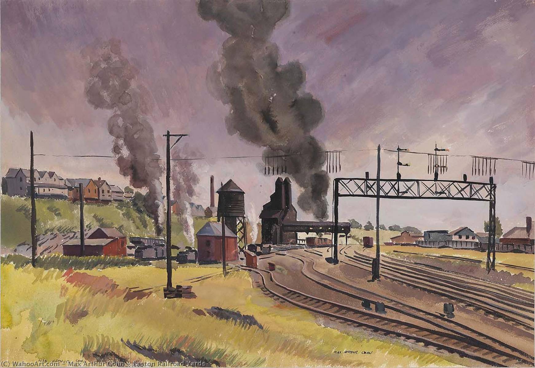 Wikioo.org - Die Enzyklopädie bildender Kunst - Malerei, Kunstwerk von Max Arthur Cohn - Easton Eisenbahn Höfe