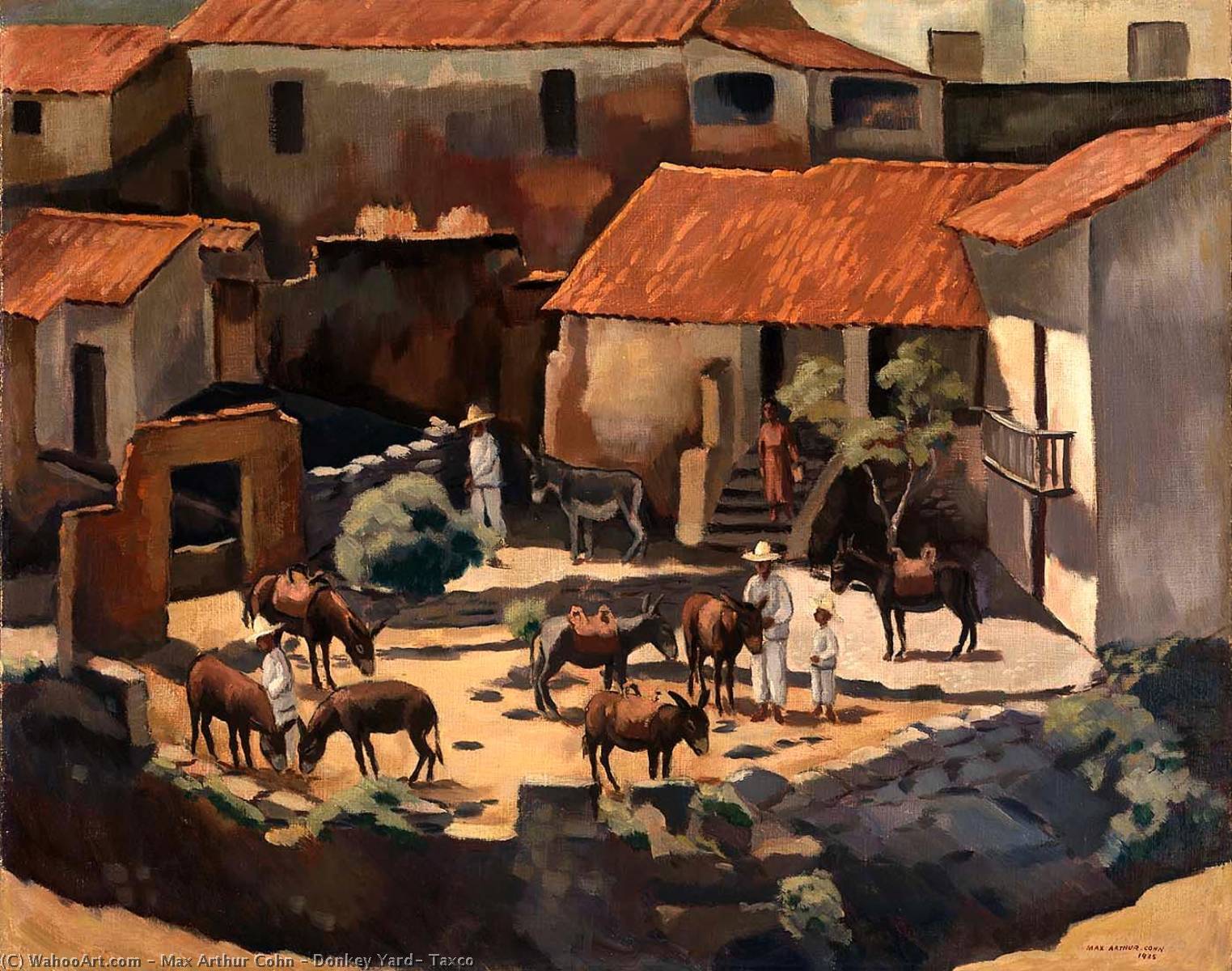 Wikioo.org - The Encyclopedia of Fine Arts - Painting, Artwork by Max Arthur Cohn - Donkey Yard, Taxco