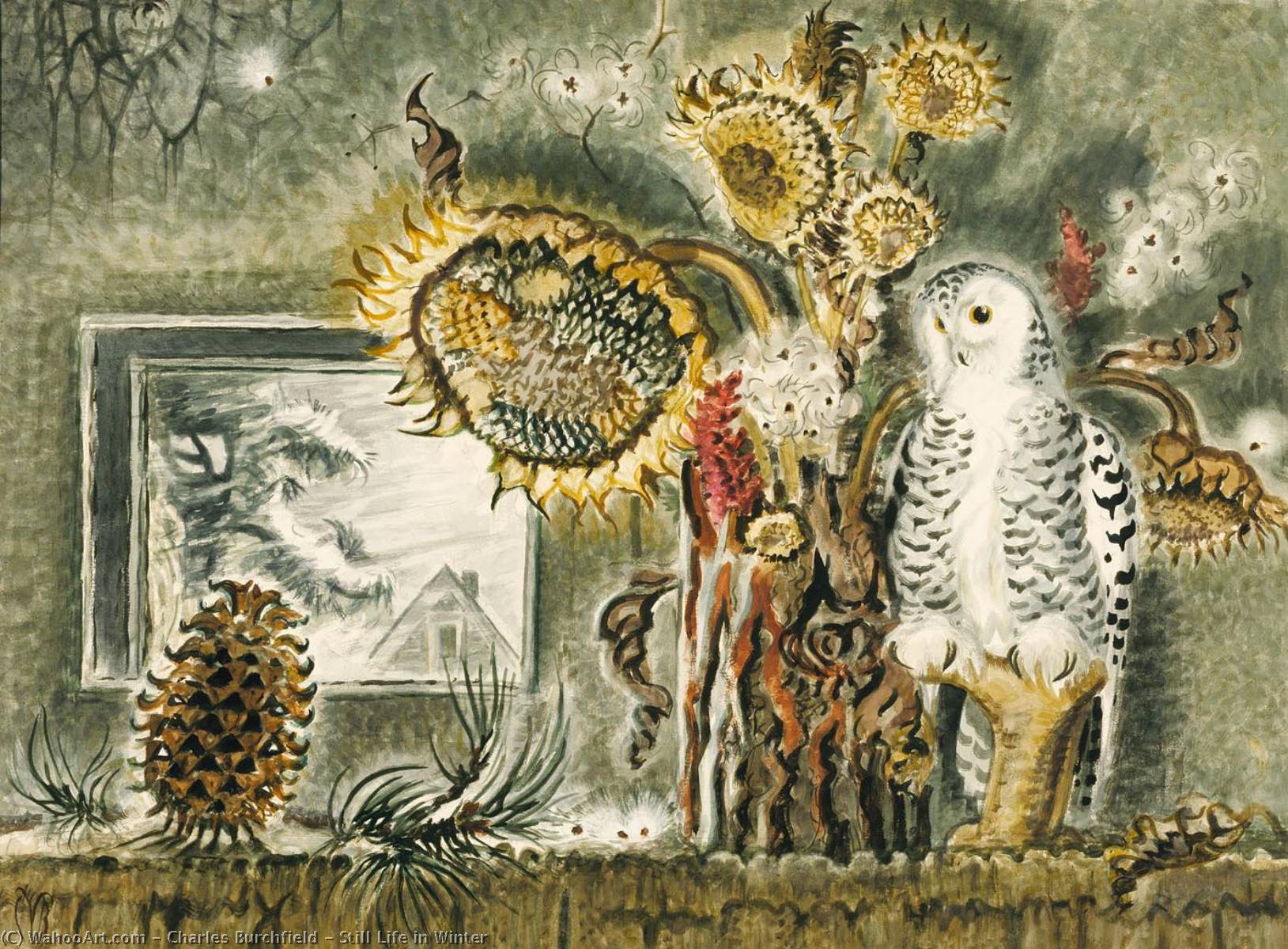 WikiOO.org - Εγκυκλοπαίδεια Καλών Τεχνών - Ζωγραφική, έργα τέχνης Charles Ephraim Burchfield - Still Life in Winter