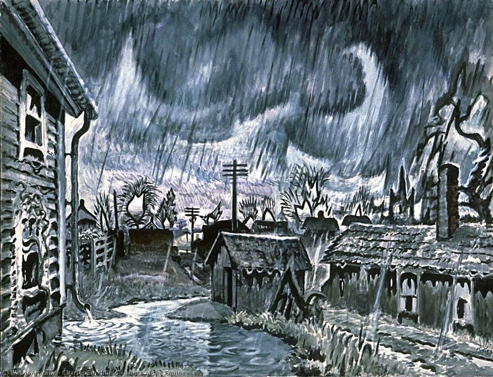 Wikioo.org - The Encyclopedia of Fine Arts - Painting, Artwork by Charles Ephraim Burchfield - Night of the Equinox