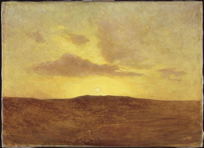 Wikioo.org - The Encyclopedia of Fine Arts - Painting, Artwork by Felix Ziem - Coucher de soleil sur la plaine