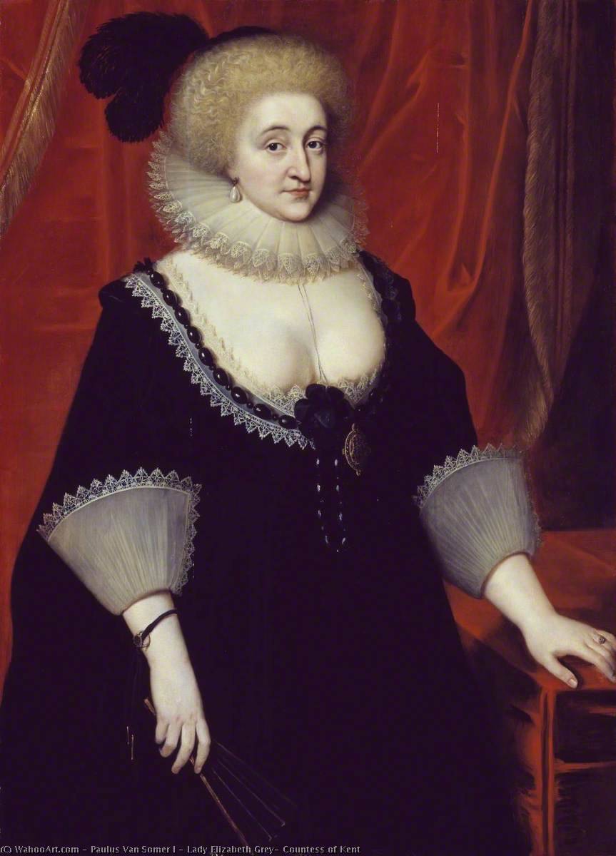Wikioo.org - The Encyclopedia of Fine Arts - Painting, Artwork by Paulus Van Somer I - Lady Elizabeth Grey, Countess of Kent