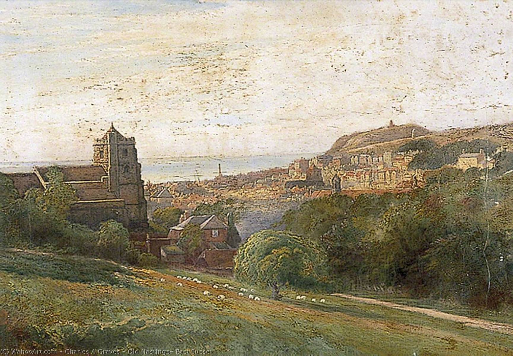 Wikioo.org - The Encyclopedia of Fine Arts - Painting, Artwork by Charles A Graves - Old Hastings, East Sussex