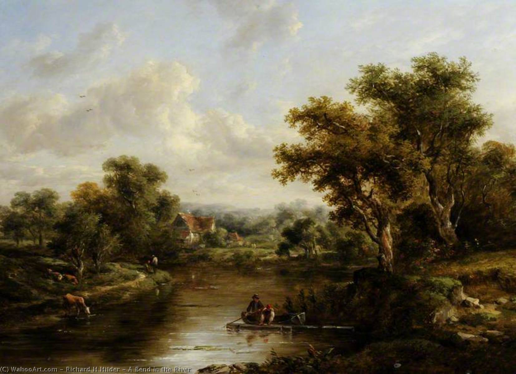 Wikioo.org - The Encyclopedia of Fine Arts - Painting, Artwork by Richard H Hilder - A Bend in the River