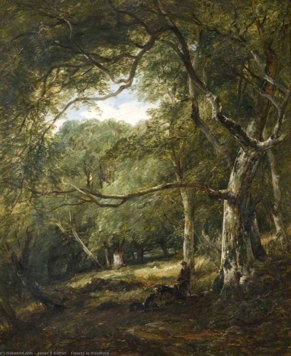 Wikioo.org - The Encyclopedia of Fine Arts - Painting, Artwork by James B Dalziel - Figures in Woodland