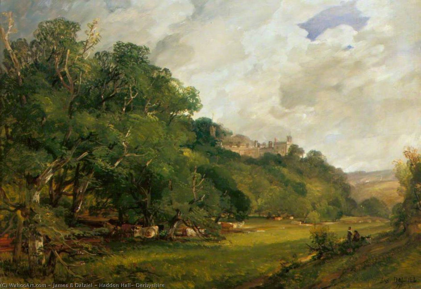 Wikioo.org - The Encyclopedia of Fine Arts - Painting, Artwork by James B Dalziel - Haddon Hall, Derbyshire