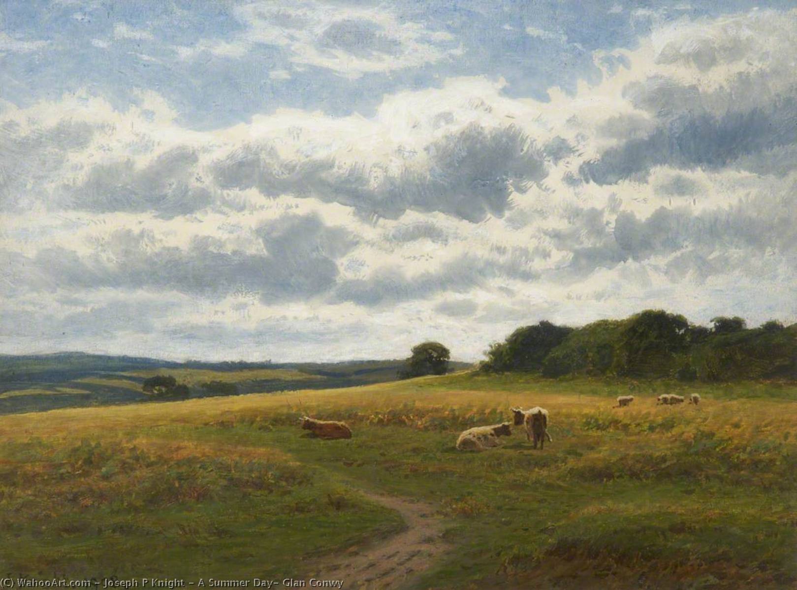 Wikioo.org - The Encyclopedia of Fine Arts - Painting, Artwork by Joseph P Knight - A Summer Day, Glan Conwy