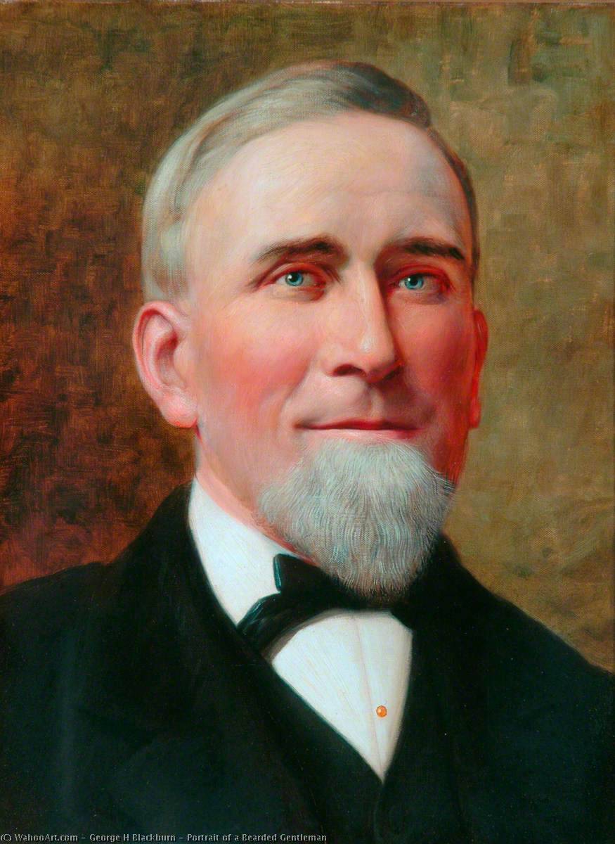 Wikioo.org - Bách khoa toàn thư về mỹ thuật - Vẽ tranh, Tác phẩm nghệ thuật George H Blackburn - Portrait of a Bearded Gentleman