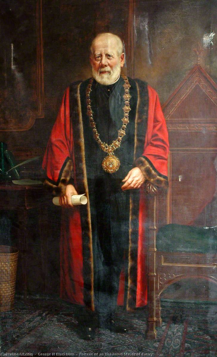 Wikioo.org - The Encyclopedia of Fine Arts - Painting, Artwork by George H Blackburn - Portrait of an Unknown Mayor of Batley