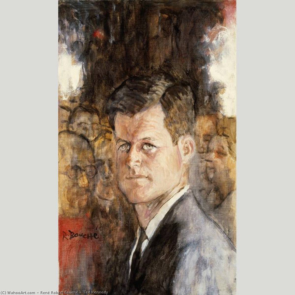 Wikioo.org - The Encyclopedia of Fine Arts - Painting, Artwork by René Robert Bouché - Ted Kennedy