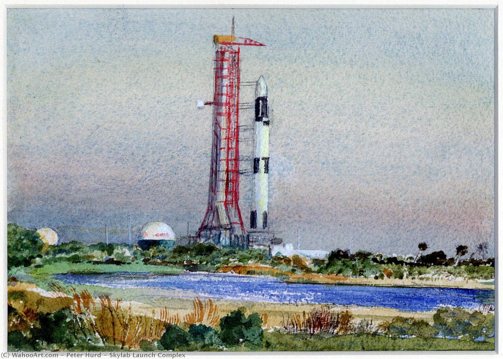 Wikioo.org - The Encyclopedia of Fine Arts - Painting, Artwork by Peter Hurd - Skylab Launch Complex