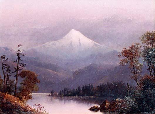 Wikioo.org - The Encyclopedia of Fine Arts - Painting, Artwork by William Samuel Parrott - Mt. Hood, Sunset, (painting)