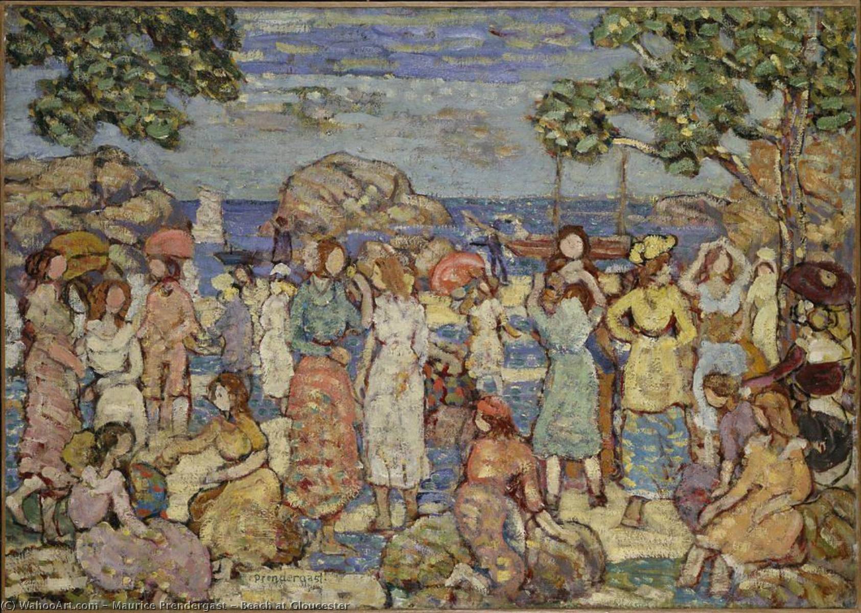 Wikioo.org - The Encyclopedia of Fine Arts - Painting, Artwork by Maurice Brazil Prendergast - Beach at Gloucester